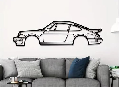 911 Turbo Metal Silhouette