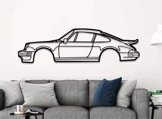 911 Turbo Metal Silhouette
